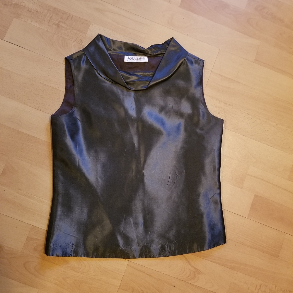 Silky Metallic Gray Top (Size 38/Small) - Picture 3 of 5
